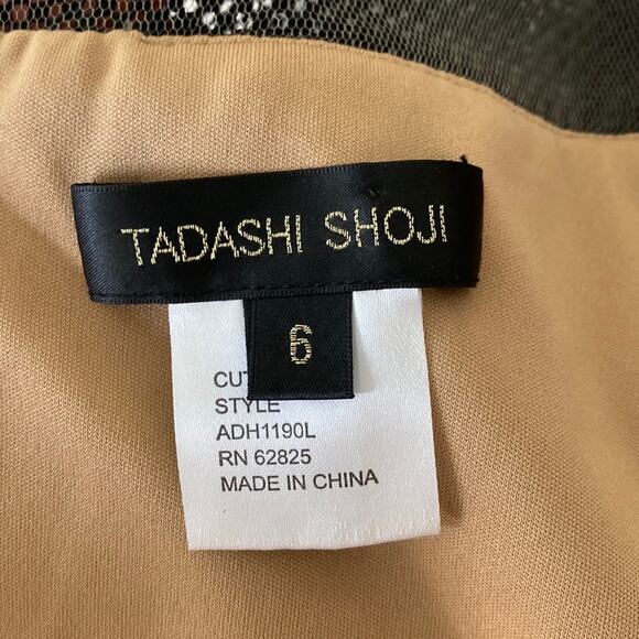 TADASHI SHOJI Mesh Lace Sleeveless Floor Length Evening Gown Style ADH1190L - Picture 14 of 14